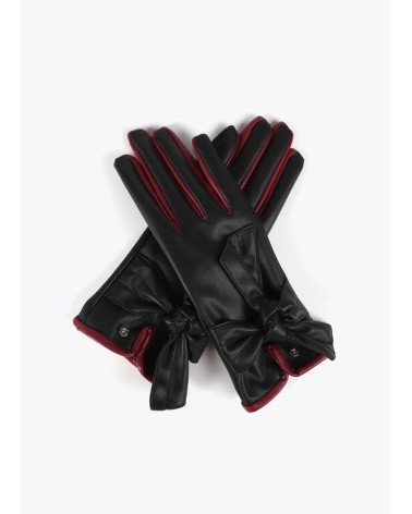 Guante Lazo Negro/Burdeos