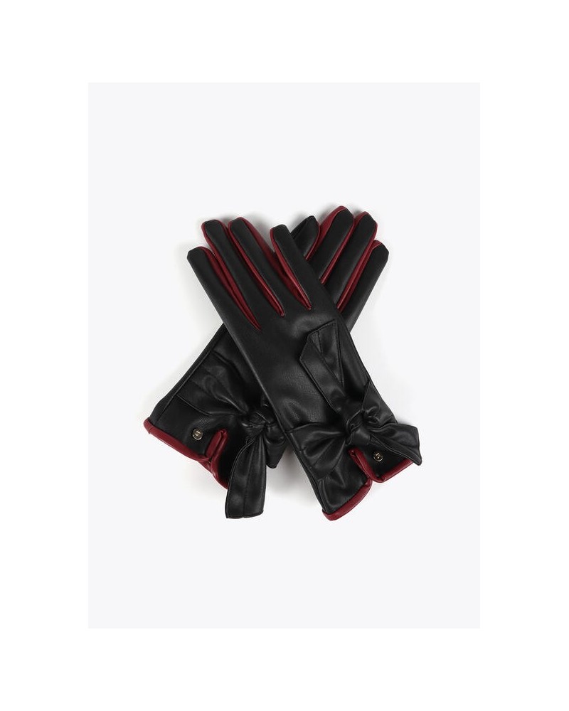 Guante Lazo Negro/Burdeos