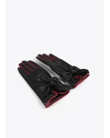 Guante Lazo Negro/Burdeos