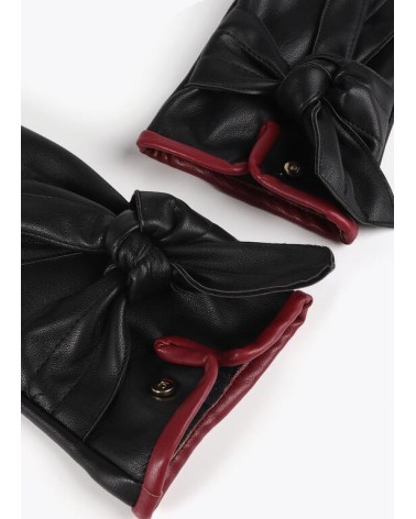 Guante Lazo Negro/Burdeos