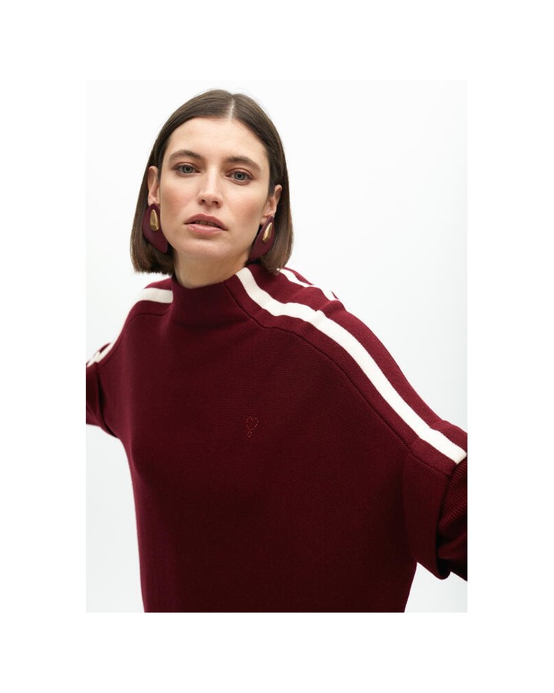 Jersey Contrastes Burdeos