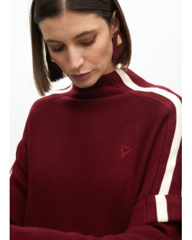Jersey Contrastes Burdeos