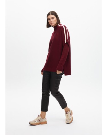 Jersey Contrastes Burdeos