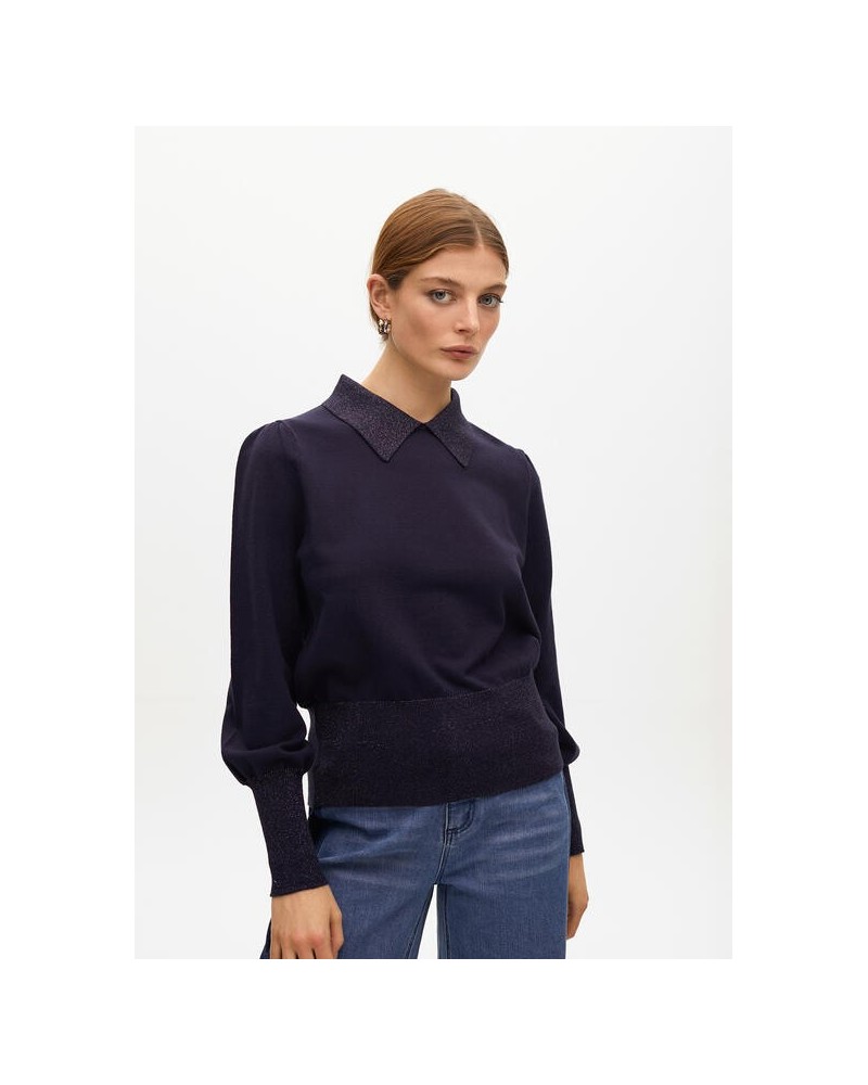 Jersey Azul Manga Abullonada