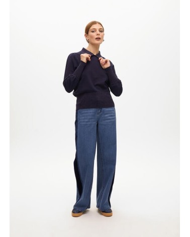 Jersey Azul Manga Abullonada