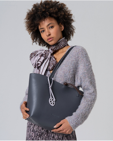 Bolso Shopper Gris Reversible