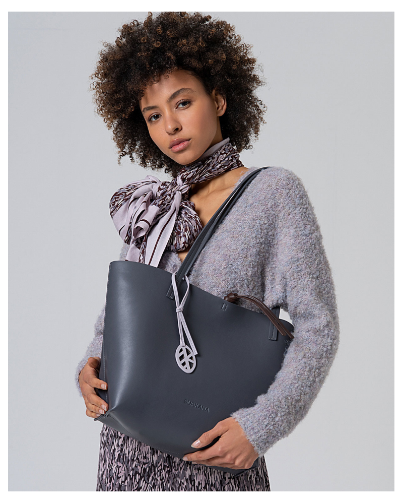 Bolso Shopper Gris Reversible