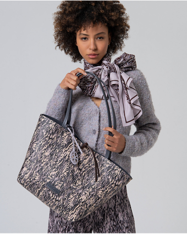 Bolso Shopper Gris Reversible