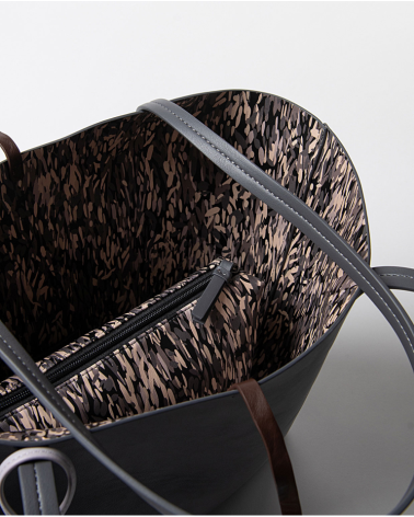 Bolso Shopper Gris Reversible