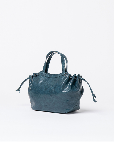 Bolso Piel Craquelada Azul