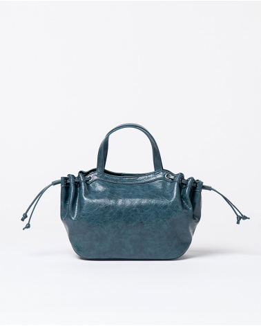 Bolso Piel Craquelada Azul