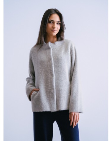 Chaqueta Corta Peluche Gris