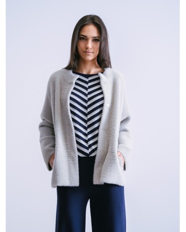 Chaqueta Corta Peluche Gris