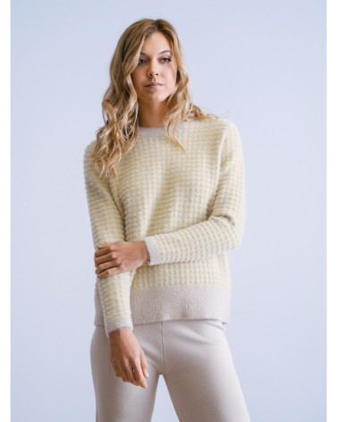 Jersey Peluche Mini Cuadros Amarillo