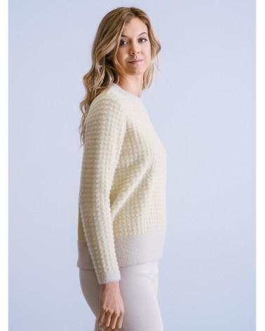 Jersey Peluche Mini Cuadros Amarillo