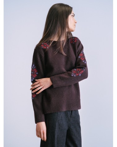 Jersey Berenjena Punto De Cruz
