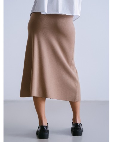 Falda Con Botones Camel