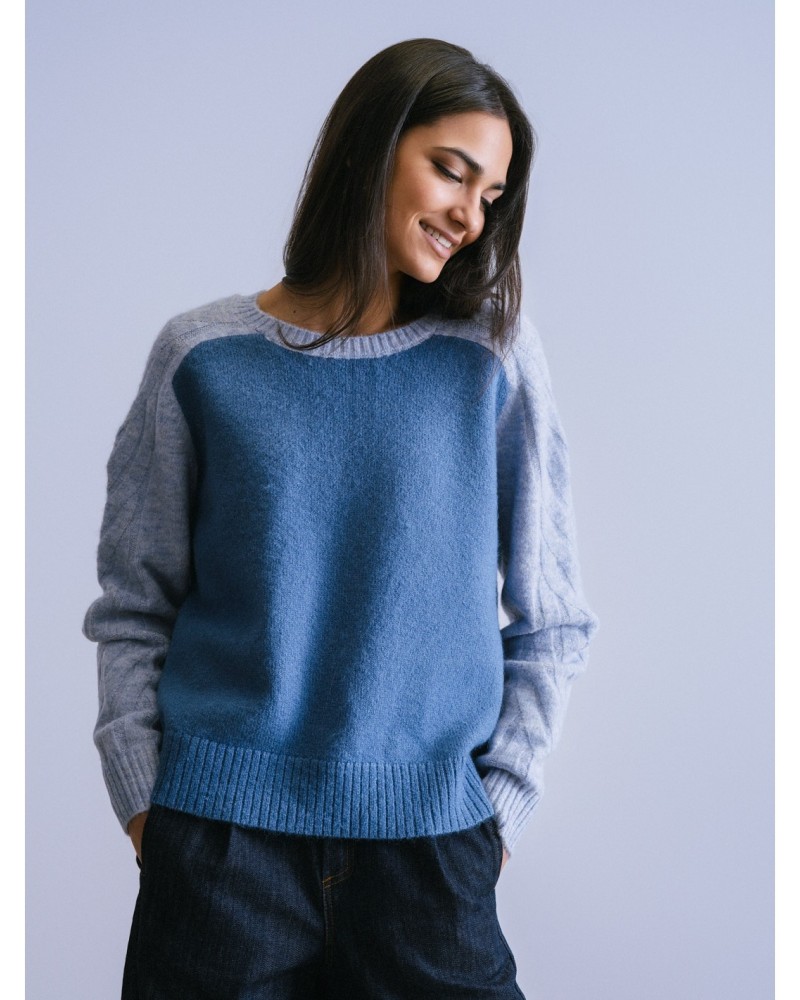 Jersey Azul Bicolor Trenzas