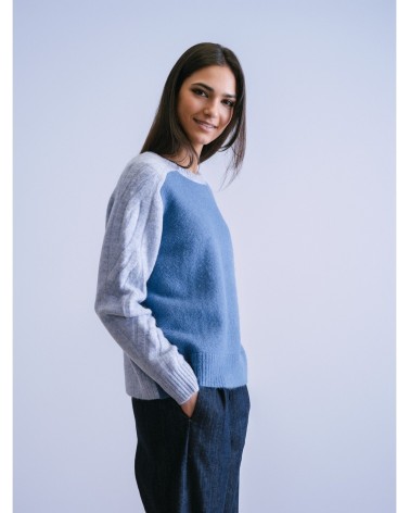 Jersey Azul Bicolor Trenzas