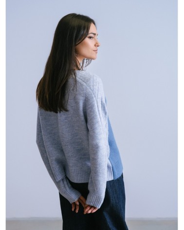 Jersey Azul Bicolor Trenzas