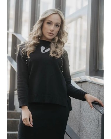 Jersey Negro Corazón Rayo