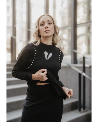 Jersey Negro Corazón Rayo