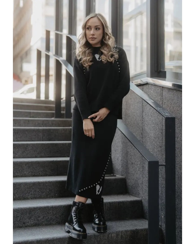 Falda Negra Corazón Rayo