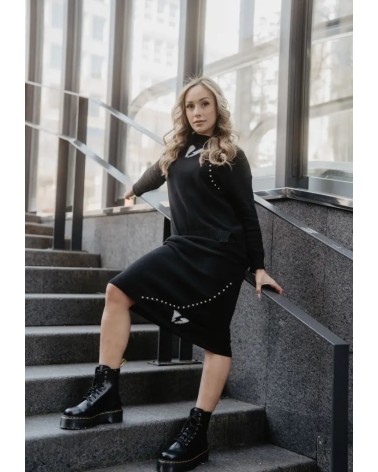 Falda Negra Corazón Rayo