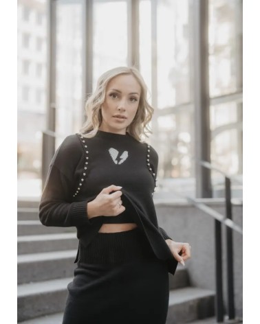 Falda Negra Corazón Rayo