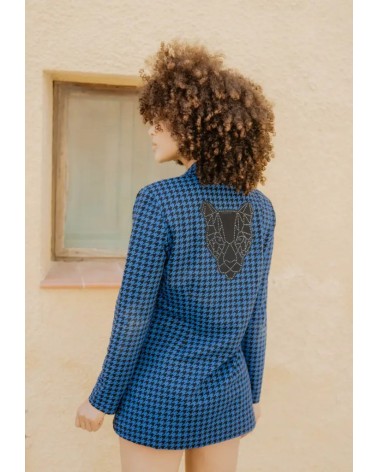 Americana Azul Pantera Pata Gallo